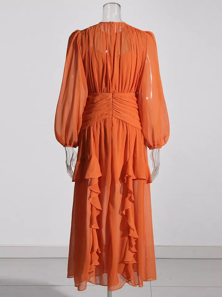Vestido longo - laranja